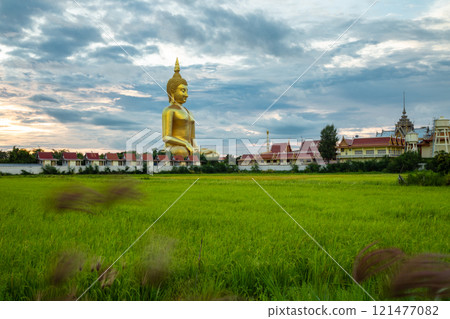 Wat Muang , the largest golden cast Buddha statue in Thailand, Wiset Chai Chan District, Ang Thong Wat Muang , the largest golden cast Buddha statue in Thailand, Wiset Chai Chan District, Ang Thong 121477082