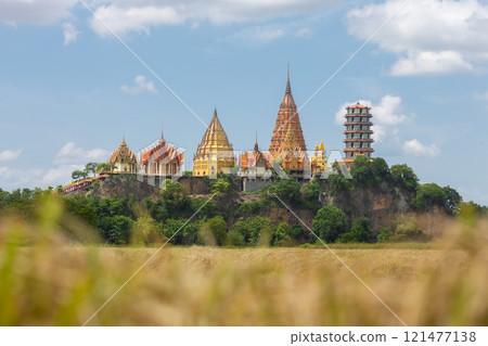 Beautiful view of Wat Tham Sua from outside, Tha Muang District, Kanchanaburi Province Beautiful view of Wat Tham Sua from outside, Tha Muang District, Kanchanaburi Province 121477138