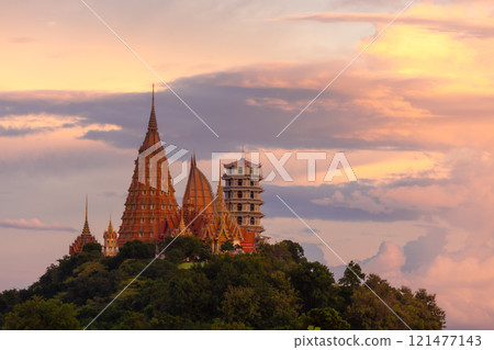 Beautiful view of Wat Tham Sua from outside, Tha Muang District, Kanchanaburi Province 121477143