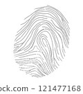 Abctract fingerprint image on the white 121477168