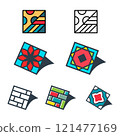 Set of the different mosaic tiles 121477169