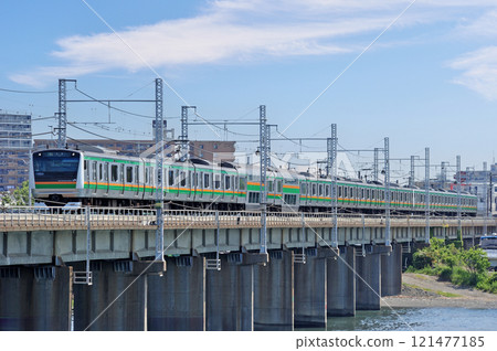 東海道本線 茅崎平塚 JR東日本 E233系 3000系 E02編組（國府） 121477185