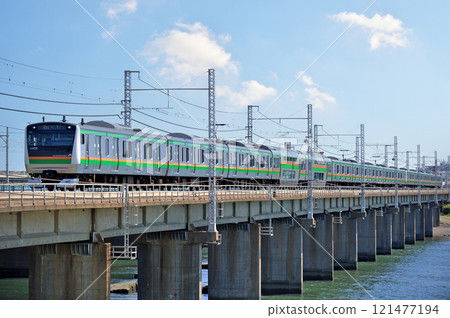 東海道本線 茅崎平塚 JR東日本 E233系 3000系 NT4編組(田町) 東海道本線 茅崎平塚 JR東日本 E233系 3000系 NT4編組(田町) 121477194