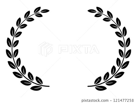 月桂花環黑色簡約框左右葉黑色 121477258