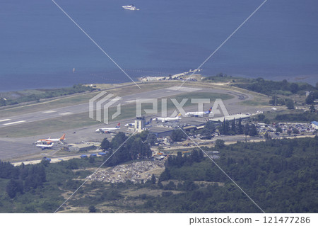 Montenegro, Kotor, View of Tivat Airport from the Mountain 121477286