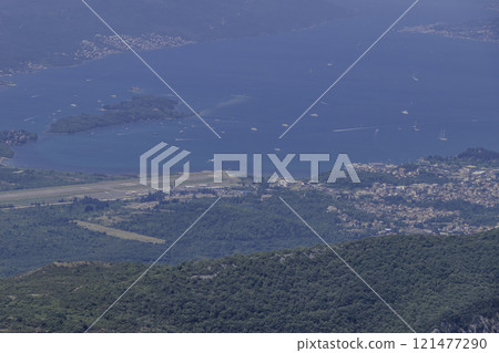 Montenegro, Kotor, View of Tivat Airport from the Mountain 121477290