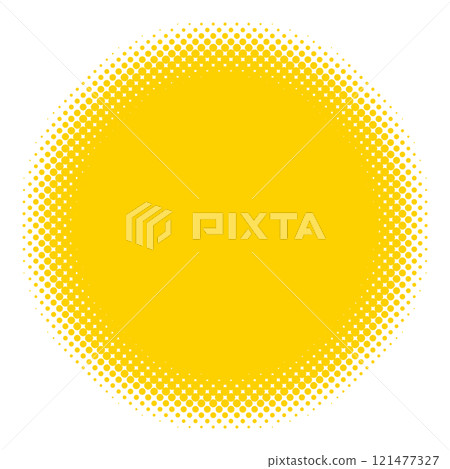 Yellow halftone circle single vector Yellow halftone circle single vector 121477327