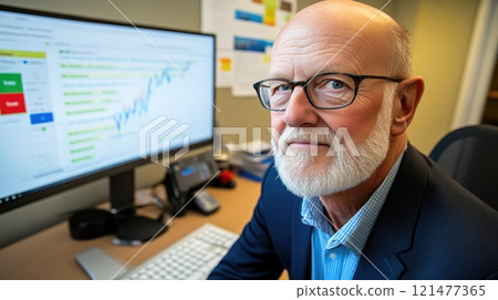 Trade Analyst Reviewing Global Tariff Impact Trends 121477365