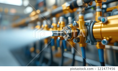 Fluid Spray from Hydraulic Injector Nozzle During Testing 121477456