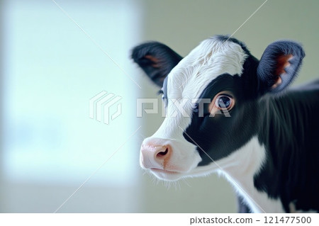 Dairy Cow Close-up with Soft Fluorescent Glow Dairy Cow Close-up with Soft Fluorescent Glow 121477500