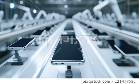 Smartphone assembly line with camera module calibration Smartphone assembly line with camera module calibration 121477583