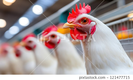 Poultry Production Facility with Bright Fluorescent Lights 121477715