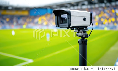 Sports security system with CCTV cameras in stadium Sports security system with CCTV cameras in stadium 121477751