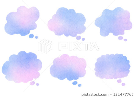 Watercolor style soft gradient speech bubble set purple Watercolor style soft gradient speech bubble set purple 121477765