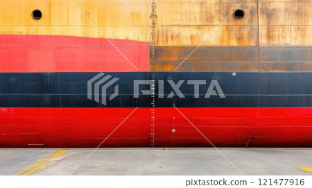 Cargo Ship at International Port Unloading 121477916