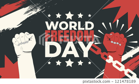 World Freedom Day vector design template good for celebration usage 121478189
