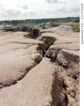 Quarry for the extraction of multi-colored clay Quarry for the extraction of multi-colored clay 121478249