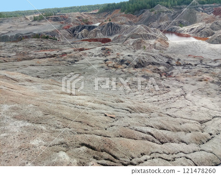 Quarry for the extraction of multi-colored clay Quarry for the extraction of multi-colored clay 121478260