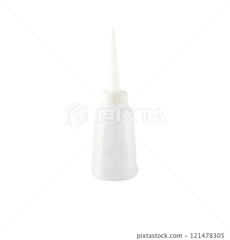 White Lubricant bottle on the white background. 121478305