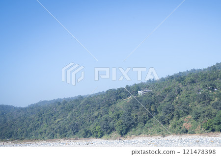 Landscape view of sea and mountain in Bangladesh. Nature background Landscape view of sea and mountain in Bangladesh. Nature background 121478398