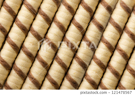 Wafer rolls background. Top view 121478567