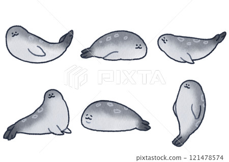 水彩風格密封插圖集 121478574