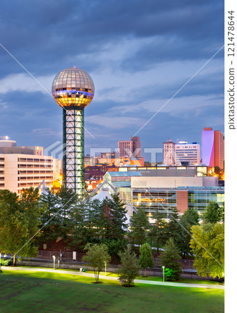 Knoxville, Tennessee, USA downtown skyline and tower at twilight. Knoxville, Tennessee, USA downtown skyline and tower at twilight. 121478644