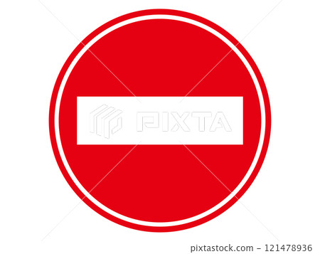 Illustration material of a no entry sign 121478936