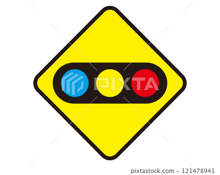 交通燈標誌插畫素材 121478941
