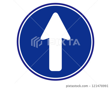 One-way sign illustration material 2 121478991