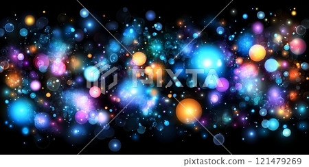 Abstract Colorful Bokeh Lights Festive Sparkle Background 121479269