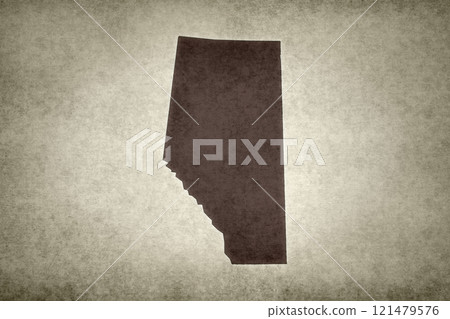 Map of the province of Alberta on a paper 121479576