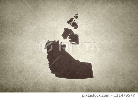 Map of the Northwest Territories on a paper 121479577