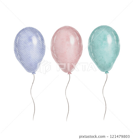 Watercolor illustration balloons 121479803