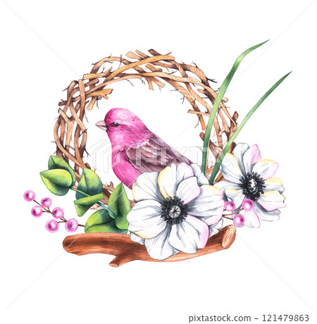 Watercolor Valentine's Day hand drawn illustration Watercolor Valentine's Day hand drawn illustration 121479863