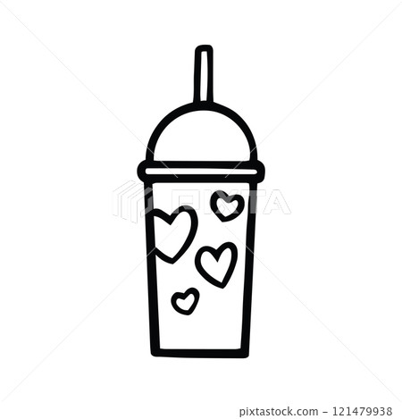Boba Tea or Bubble Tea Icon Hand Drawn Black and White Thick Lines SVG Boba Tea or Bubble Tea Icon Hand Drawn Black and White Thick Lines SVG 121479938