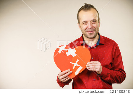 Smiling man with healed heart. Smiling man with healed heart. 121480248
