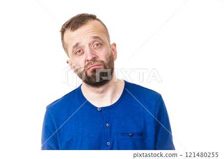 Sad worried adult man Sad worried adult man 121480255