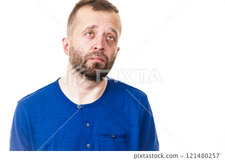Sad worried adult man 121480257