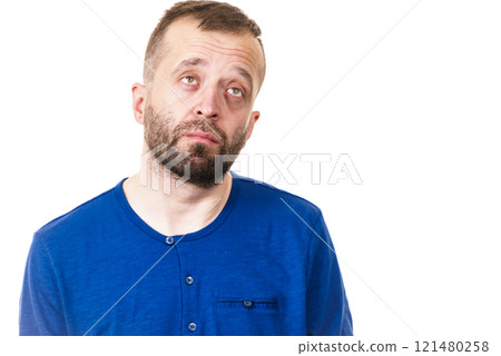 Sad worried adult man Sad worried adult man 121480258