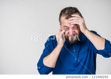 Crazy mad adult man 121480295