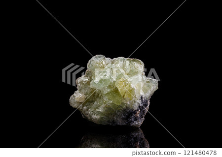 macro stone mineral fluorite on a black background 121480478