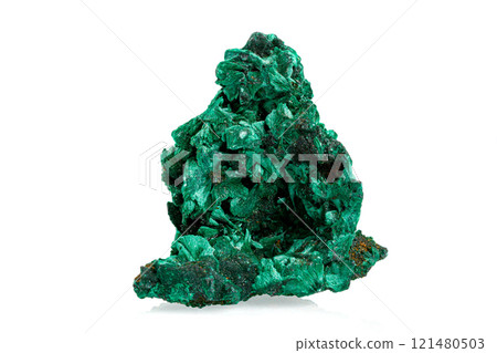 macro stone mineral malachite on a white background macro stone mineral malachite on a white background 121480503