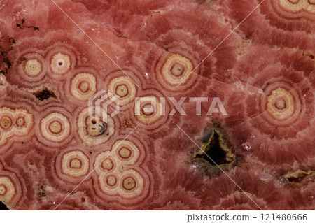 Macro stone cobalt calcite mineral on a black background 121480666