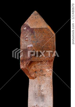 macro mineral stone smoky quartz on a black background macro mineral stone smoky quartz on a black background 121480670