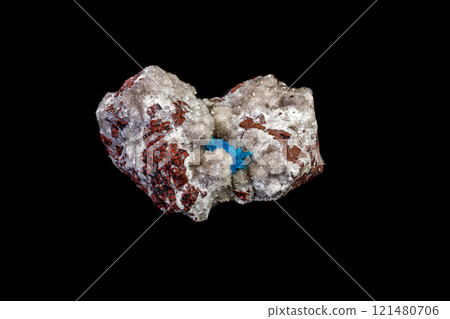 Macro mineral stone Cavansite on a gray background Macro mineral stone Cavansite on a gray background 121480706