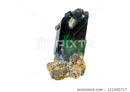 macro mineral stone Vivianite on a white background 121480717