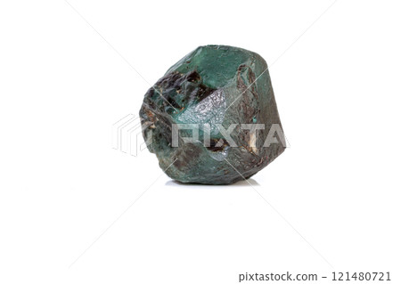 macro mineral stone alexandrite bluish - green with fluorescent light on a white background macro mineral stone alexandrite bluish - green with fluorescent light on a white background 121480721
