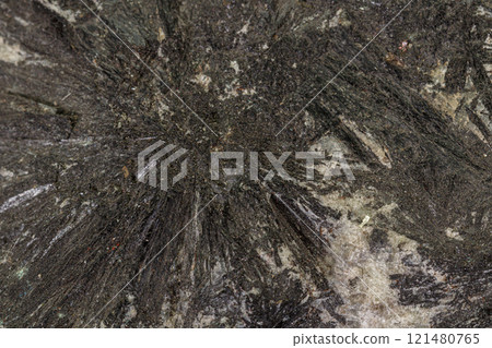 Macro stone Aegirine in charoite on white background Macro stone Aegirine in charoite on white background 121480765