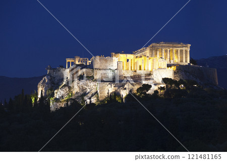 The Acropolis of Athens during the blue hour The Acropolis of Athens during the blue hour 121481165